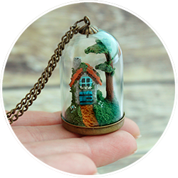 Кулон - миниатюрный домик с деревом - Астафьева (2_0.png